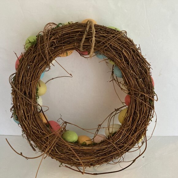 Grapevine Easter Egg Wreath 16" - Picture 3 of 5